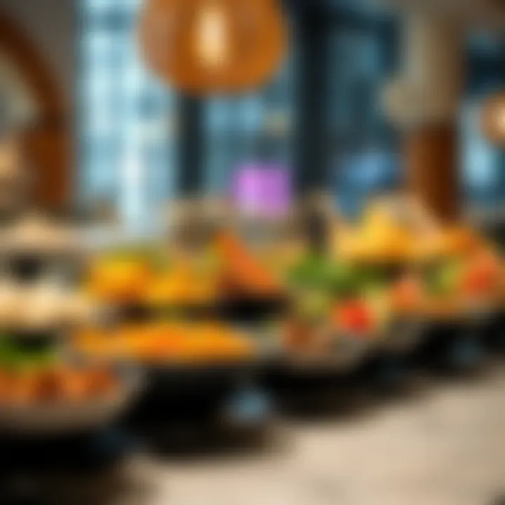Diverse selection of international dishes on display