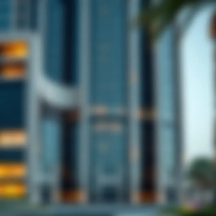 Architectural details of Al Wasl Tower's facade