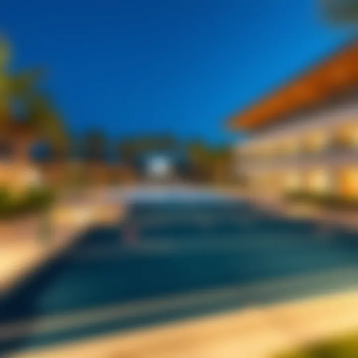 Extravagant outdoor facilities with sports and leisure activities