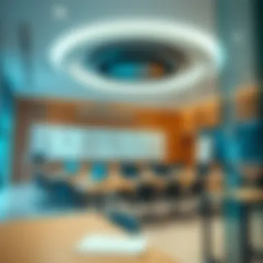 Luxurious classroom setting showcasing state-of-the-art technology