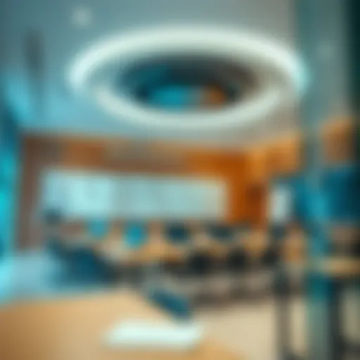 Luxurious classroom setting showcasing state-of-the-art technology
