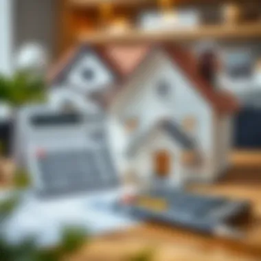 Loan Assessment with Calculator and House Calculator and house model showcasing loan assessment