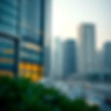 Architectural Beauty of Prime Tower in Business Bay Modern architectural design of Prime Tower in a bustling urban setting