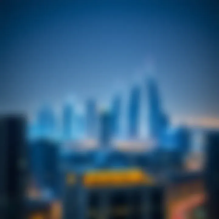 Surrounding area highlighting Dubai's skyline