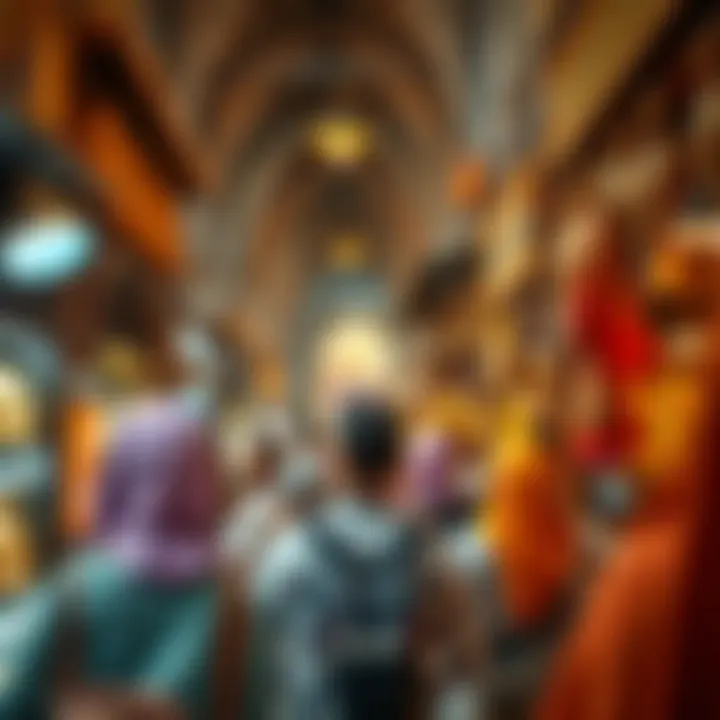 Tourists admiring the rich cultural heritage of the souq