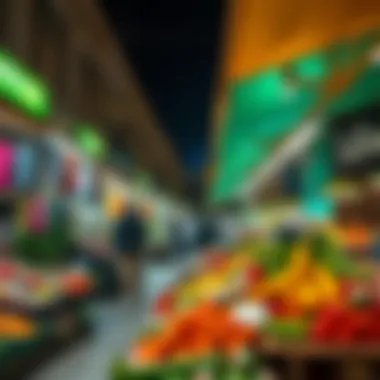 Local Market Scene in Al Barsha Vibrant local market in Al Barsha filled with fresh produce and artisanal goods