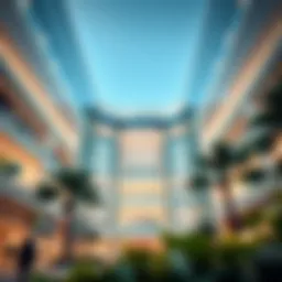 Aesthetic exterior view of Avenue Mall showcasing modern architecture