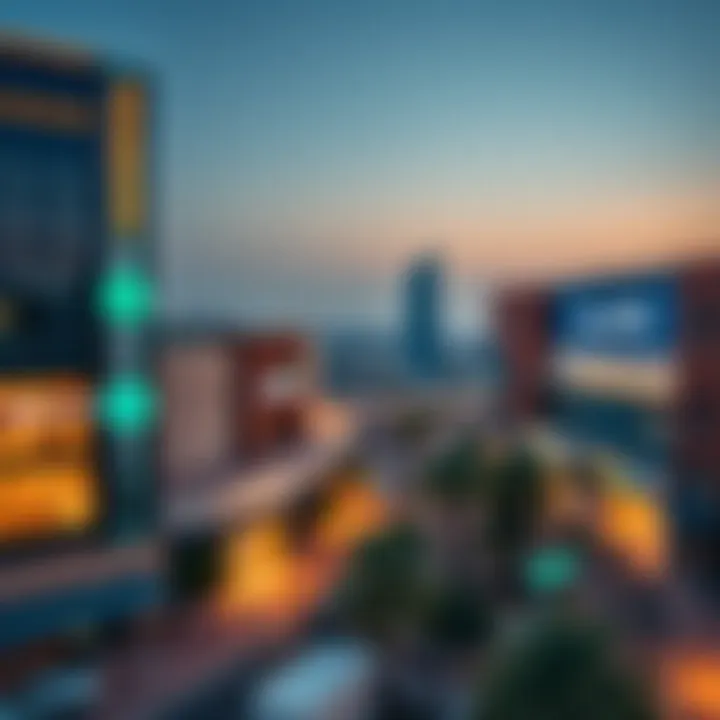 Panoramic view of Avenue Mall within the context of Dubai's urban landscape