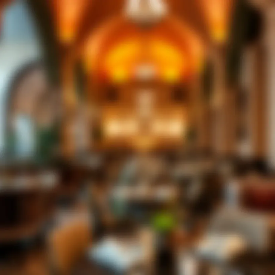 Vibrant Mediterranean dining space