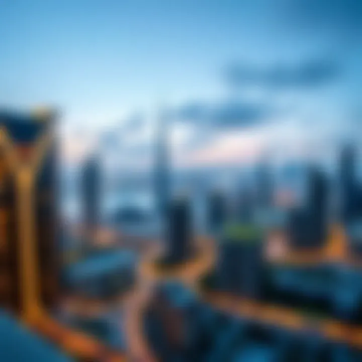 A panoramic view of Dubai's skyline highlighting diverse hotel apartment locations