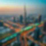 Aerial view of Dubai's iconic skyline
