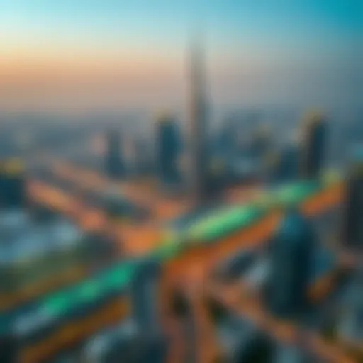 Aerial view of Dubai's iconic skyline