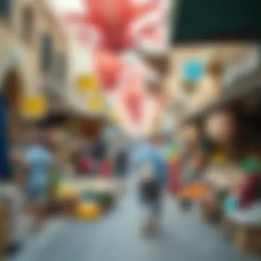 Bustling Market Scene in Al Quoz A bustling market scene representing the cultural vibrancy of Al Quoz