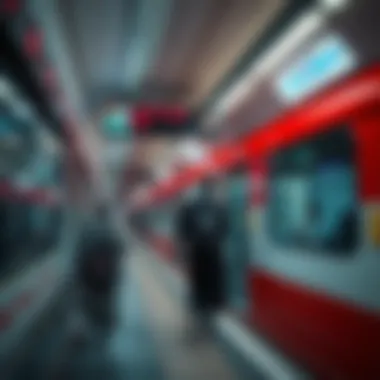 Efficient Transportation via the Red Line Passengers utilizing the Red Line metro for seamless transit