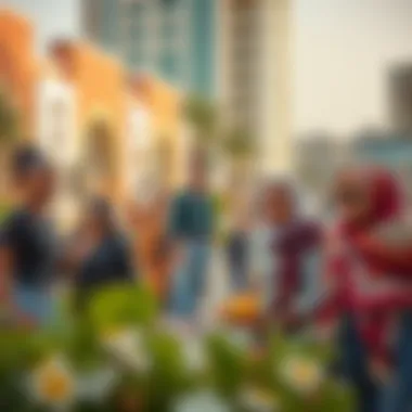 Vibrant lifestyle scenes depicting the community in Satwa Square
