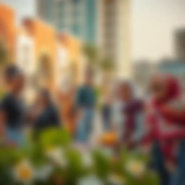 Vibrant lifestyle scenes depicting the community in Satwa Square