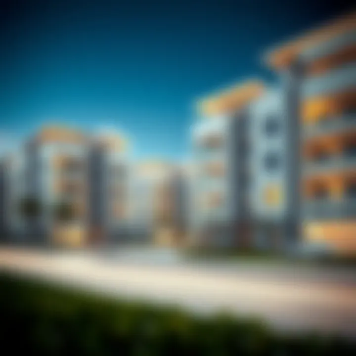 Modern residential buildings within Al Danah area
