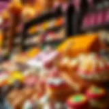 A lavish display of assorted Arabian sweets showcasing vibrant colors and intricate designs.