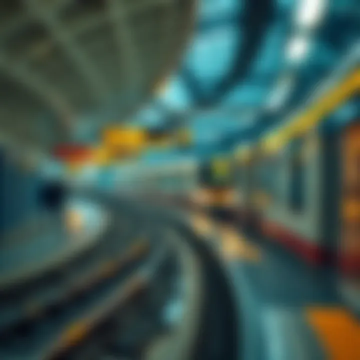 An interactive representation of Dubai's train system highlighting key stations