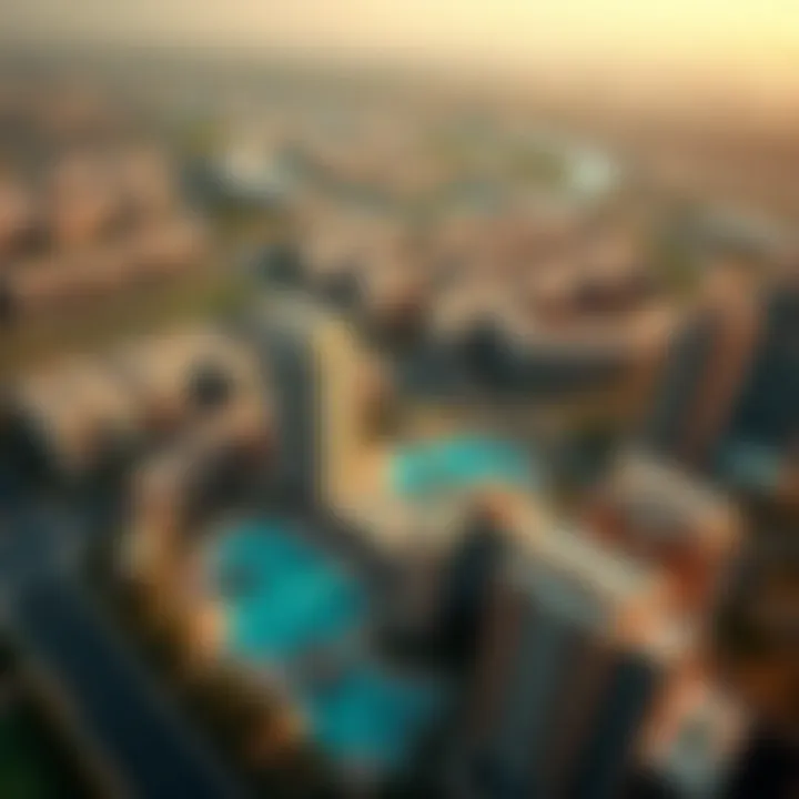 Aerial view of premium real estate developments in Dubai
