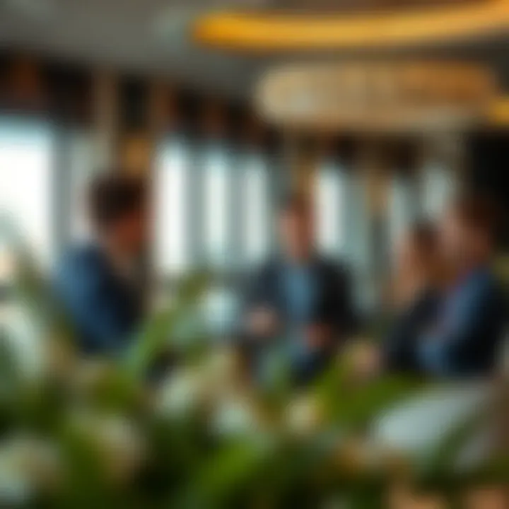 Gulf Sotheby's team engaging with clients in a sophisticated setting