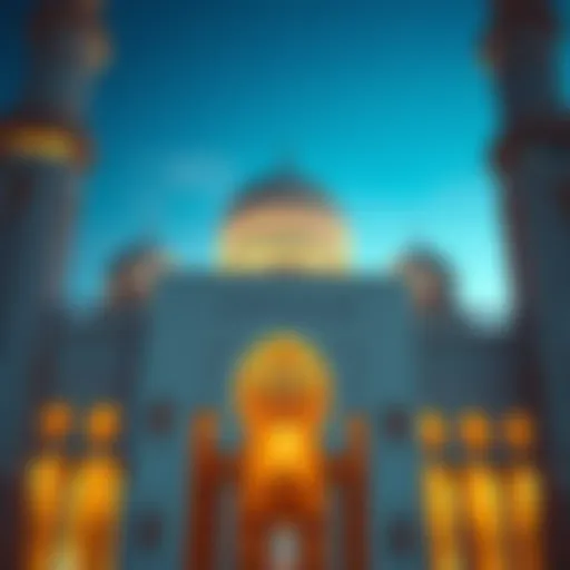 Majestic view of the JVC Mosque's facade showcasing intricate architectural details