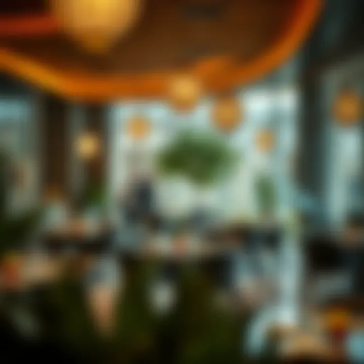 Interior showcasing the cultural influences of the restaurant