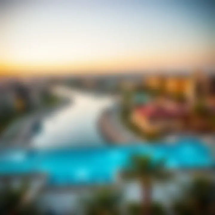 Scenic view from Moonsa Residences highlighting its strategic location in Dubai