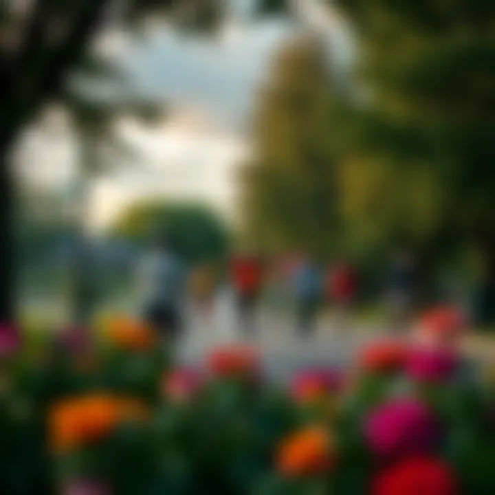 Vibrant community lifestyle in Motor City with parks and recreational areas