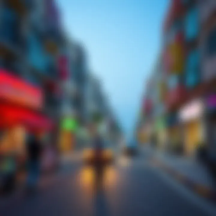 Vibrant street scene in Mussafah
