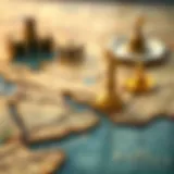 An ancient map showcasing Ibn Battuta's travel routes.