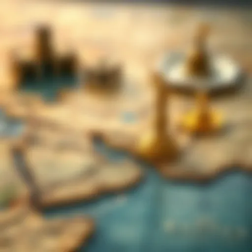 An ancient map showcasing Ibn Battuta's travel routes.