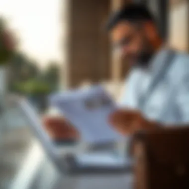 Traveler's Visa Medical Review A thoughtful traveler reviewing visa medical documents.
