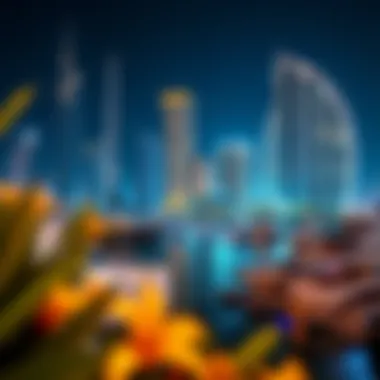 Vibrant Nightlife at Dubai Marina An exhilarating view of the Dubai Marina, showcasing luxury yachts and vibrant nightlife during Eid.