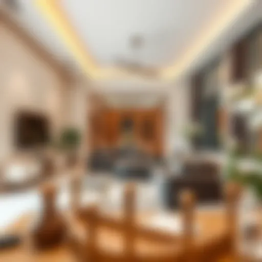 Modern apartment interior showcasing spacious living area