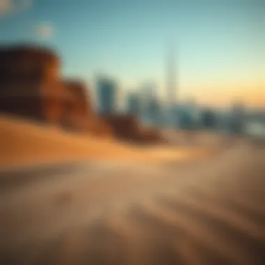 Natural beauty of the desert juxtaposed with the cityscape