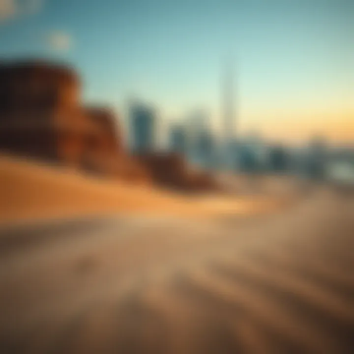 Natural beauty of the desert juxtaposed with the cityscape