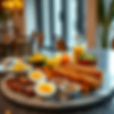 Traditional Emirati Breakfast Delights A vibrant spread of traditional Emirati breakfast dishes showcasing local flavors