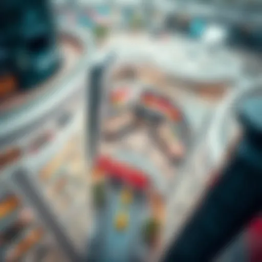 Aerial view of bustling shopping mall in Dubai