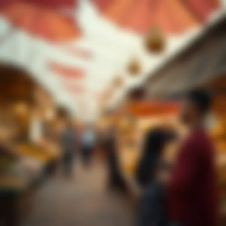 A vibrant market showcasing Ramadan festivities