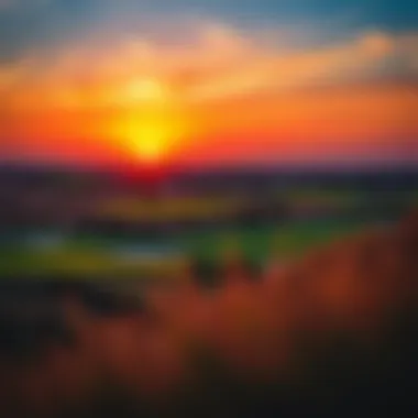 Spectacular sunset over the Yas Golf Links course, highlighting its scenic beauty