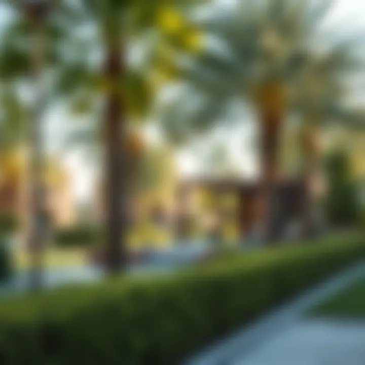 Lush green spaces within Zuha community